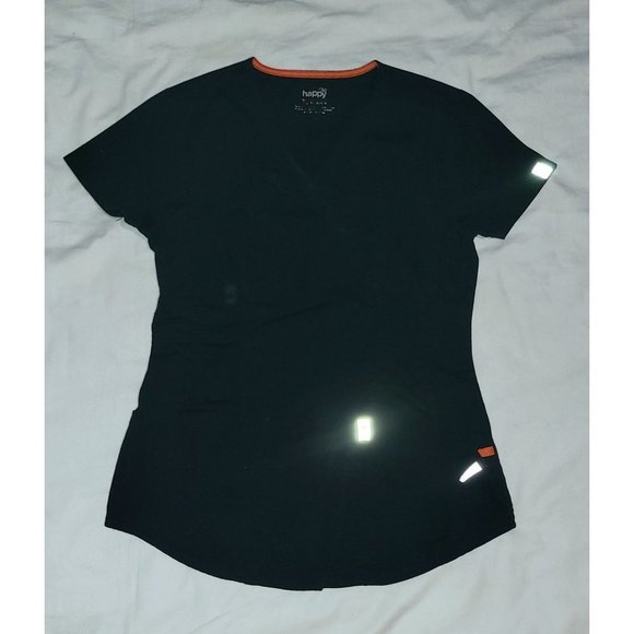 Code Happy Scrub Set in Black with Drawstrings at Bottoms size Xsmall - Picture 2 of 4